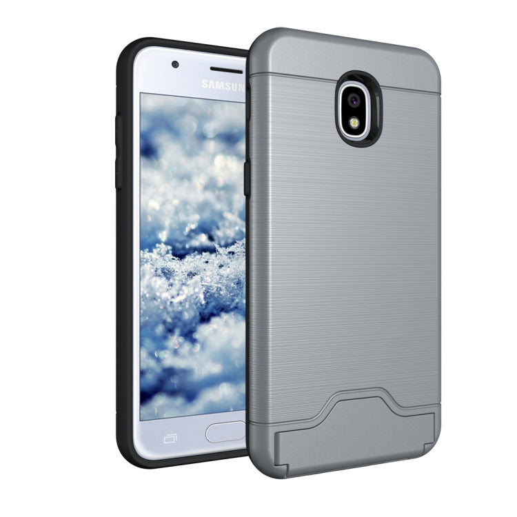 Brushed Texture Case for Galaxy J3 (2018), with Holder & Card Slot