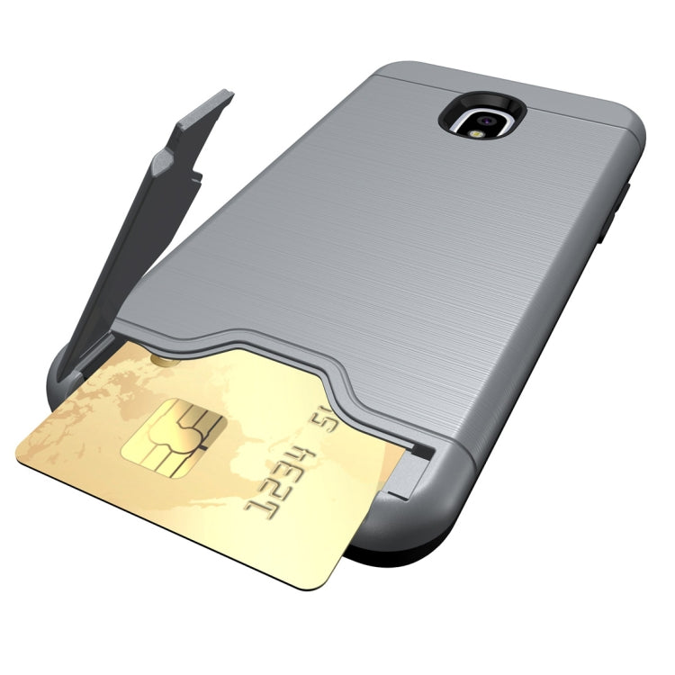 Brushed Texture Case for Galaxy J3 (2018), with Holder & Card Slot
