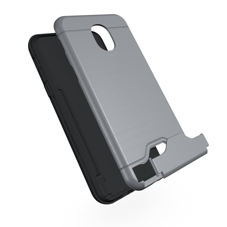 Brushed Texture Case for Galaxy J3 (2018), with Holder & Card Slot