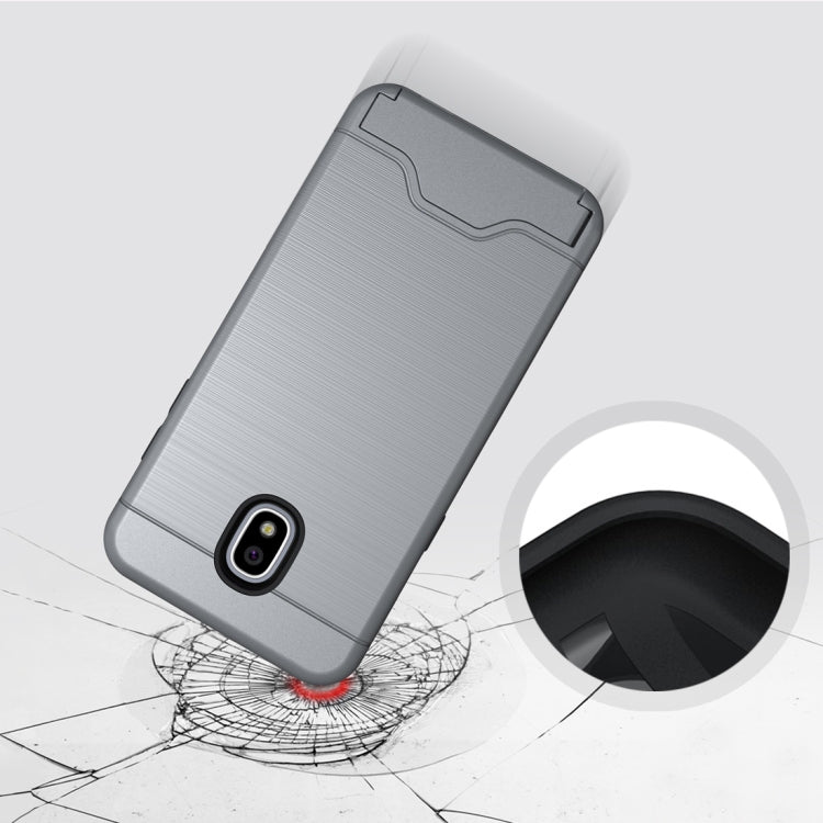 Brushed Texture Case for Galaxy J3 (2018), with Holder & Card Slot
