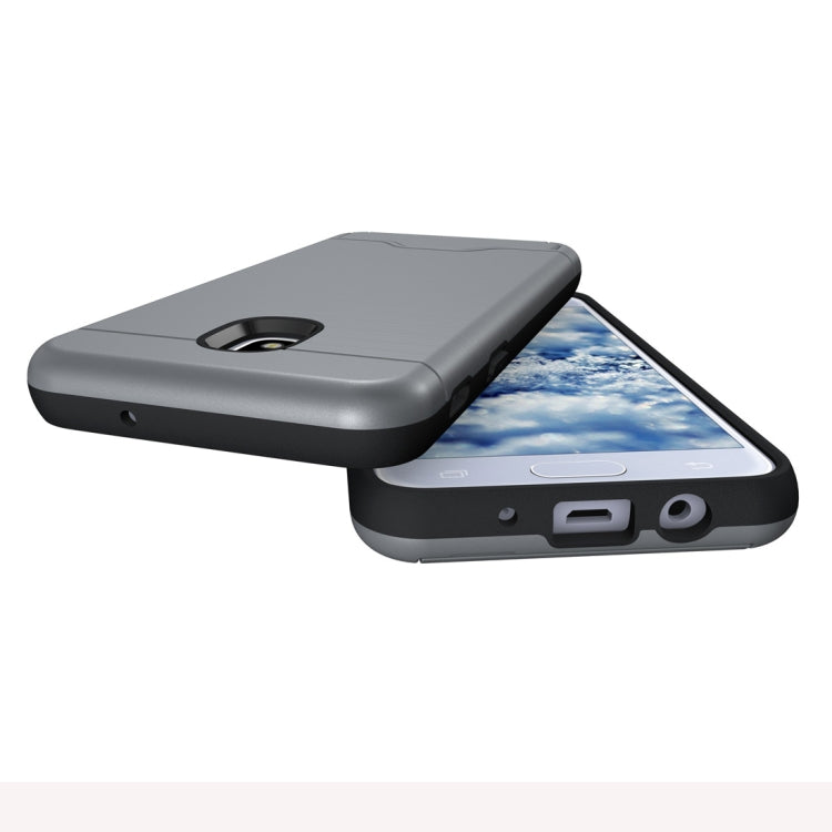 Brushed Texture Case for Galaxy J3 (2018), with Holder & Card Slot