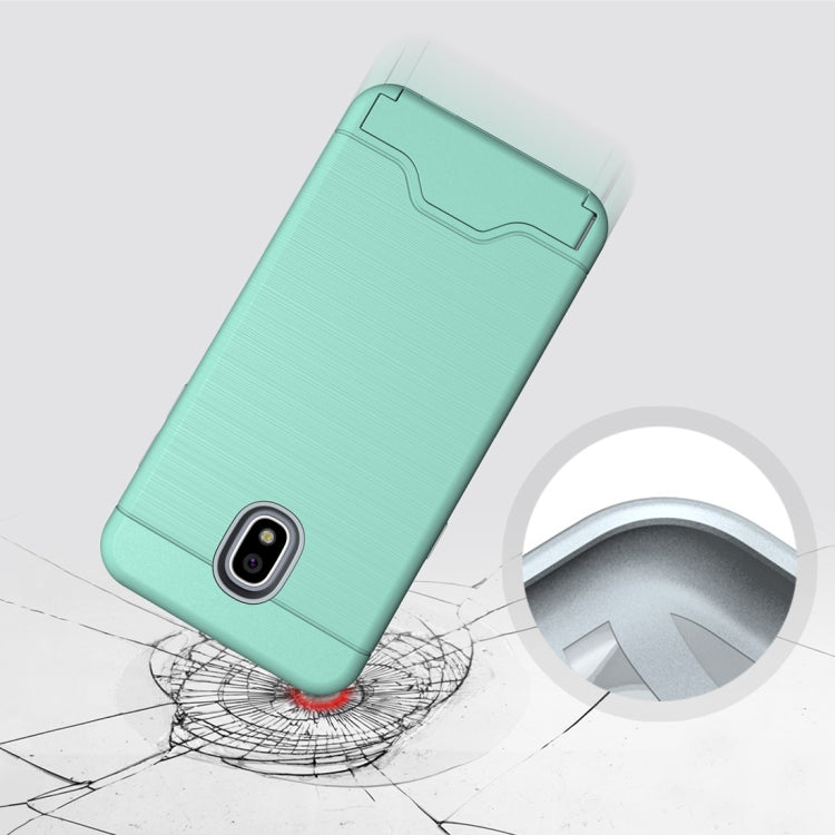 Brushed Texture Case for Galaxy J3 (2018), with Holder & Card Slot