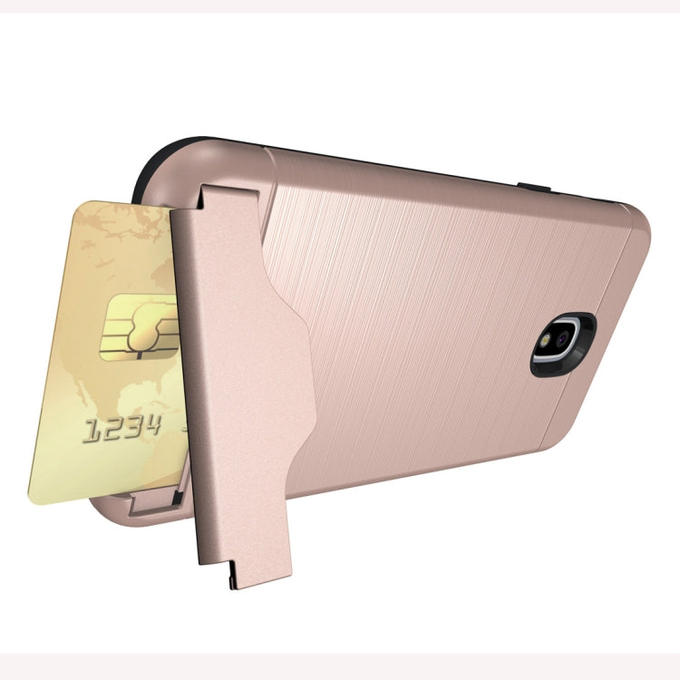 Brushed Texture Case for Galaxy J3 (2018), with Holder & Card Slot