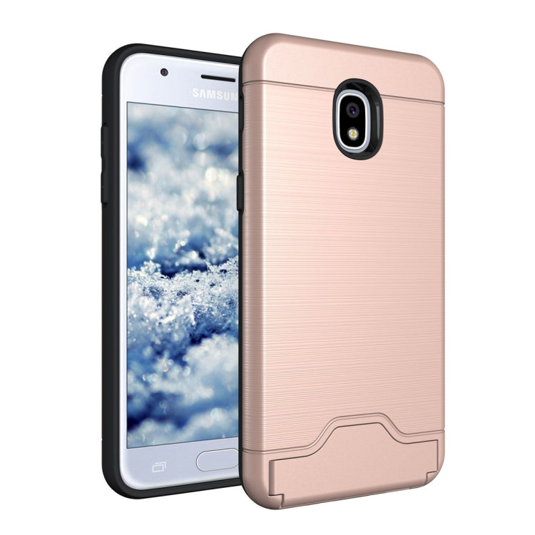 Brushed Texture Case for Galaxy J3 (2018), with Holder & Card Slot