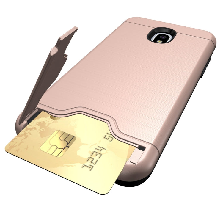 Brushed Texture Case for Galaxy J3 (2018), with Holder & Card Slot