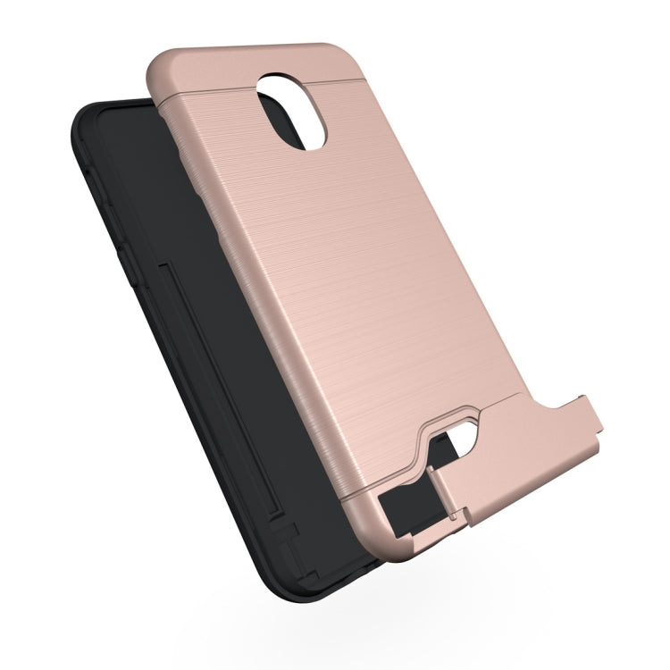 Brushed Texture Case for Galaxy J3 (2018), with Holder & Card Slot