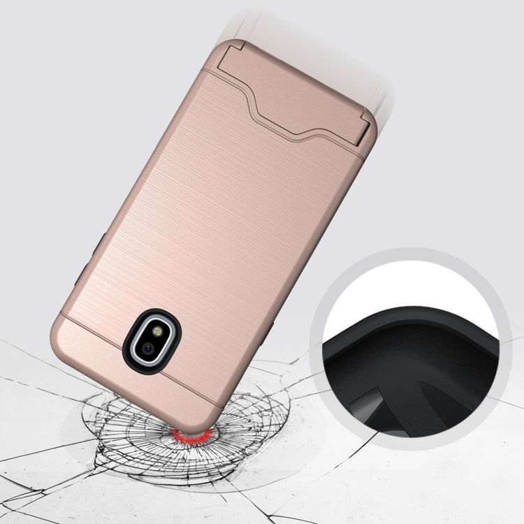 Brushed Texture Case for Galaxy J3 (2018), with Holder & Card Slot