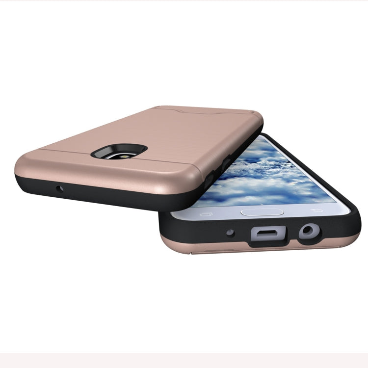 Brushed Texture Case for Galaxy J3 (2018), with Holder & Card Slot