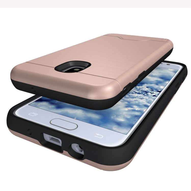 Brushed Texture Case for Galaxy J3 (2018), with Holder & Card Slot