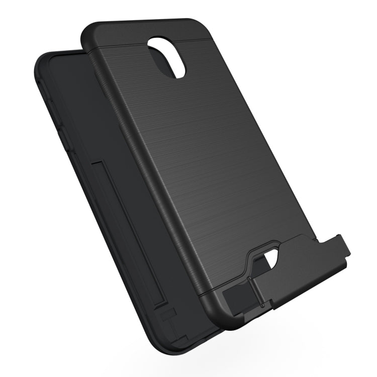 Brushed Texture Case for Galaxy J7 (2018), with Holder & Card Slot