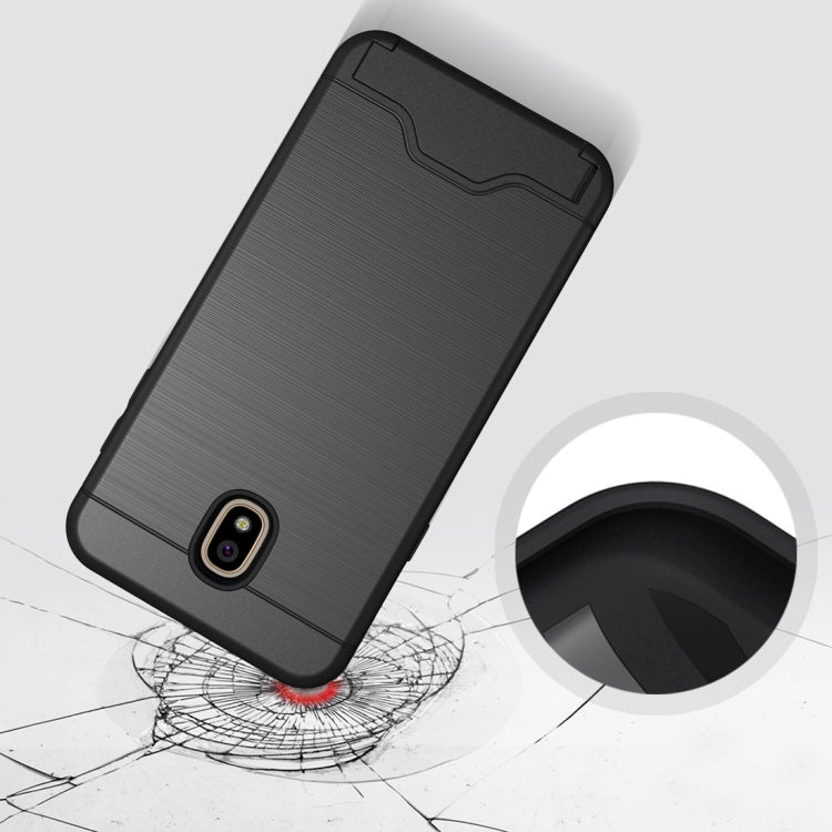 Brushed Texture Case for Galaxy J7 (2018), with Holder & Card Slot