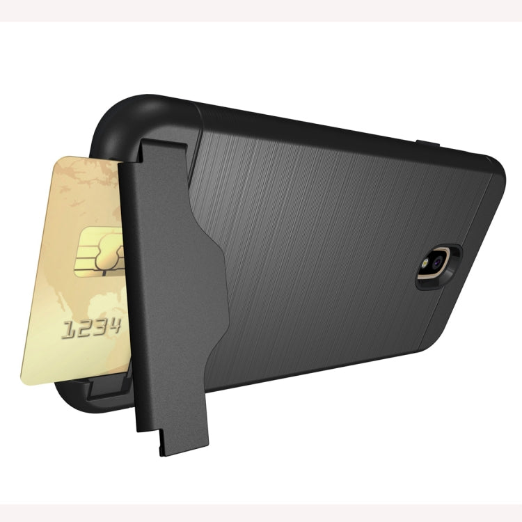 Brushed Texture Case for Galaxy J7 (2018), with Holder & Card Slot