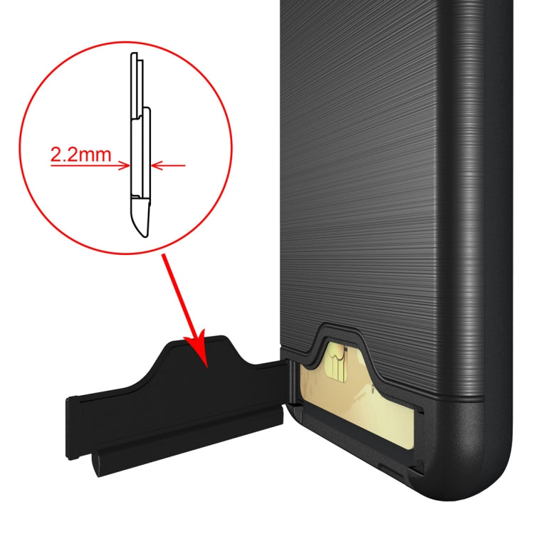 Brushed Texture Case for Galaxy J7 (2018), with Holder & Card Slot