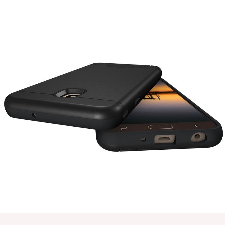 Brushed Texture Case for Galaxy J7 (2018), with Holder & Card Slot