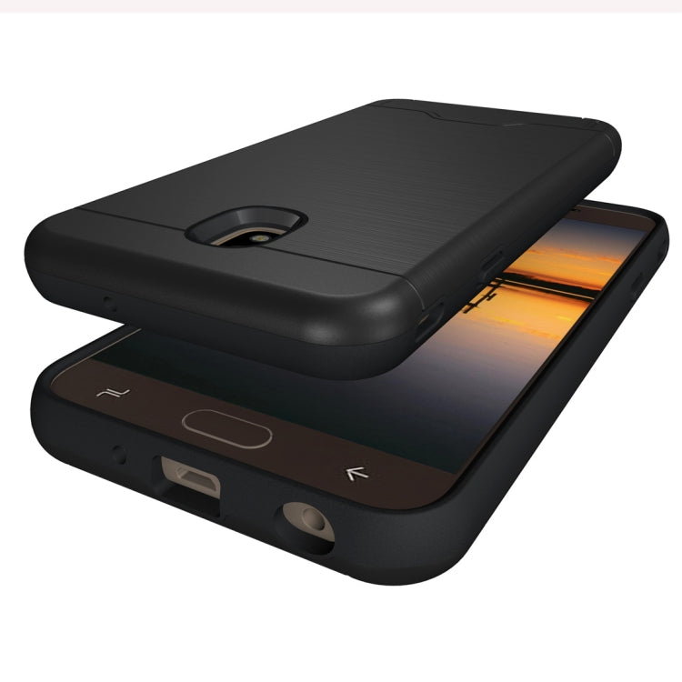 Brushed Texture Case for Galaxy J7 (2018), with Holder & Card Slot