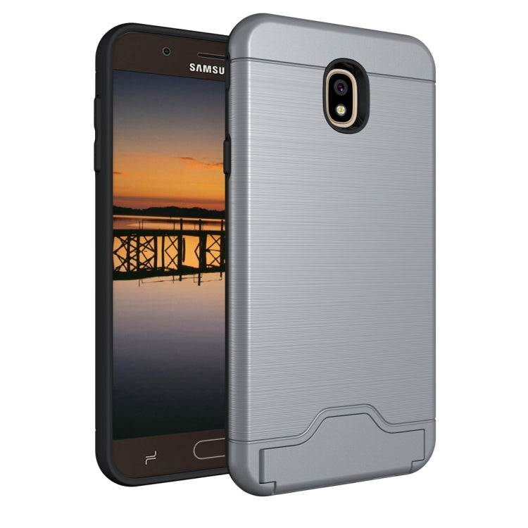 Brushed Texture Case for Galaxy J7 (2018), with Holder & Card Slot