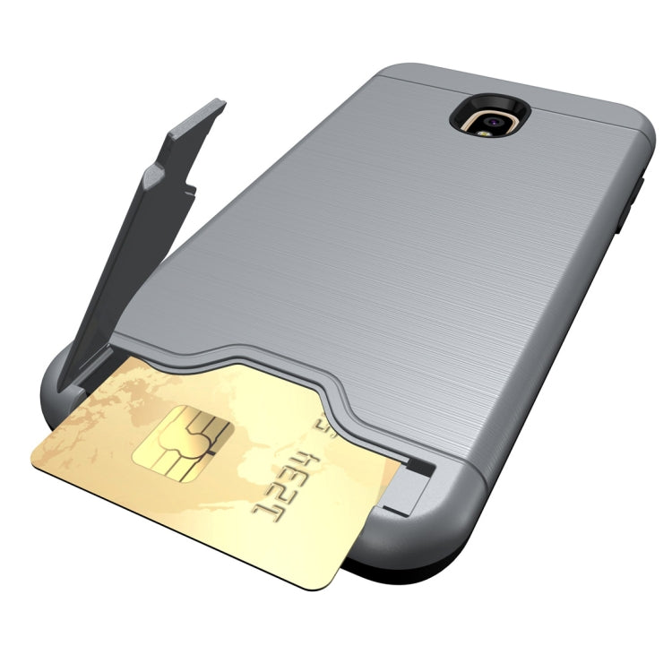 Brushed Texture Case for Galaxy J7 (2018), with Holder & Card Slot