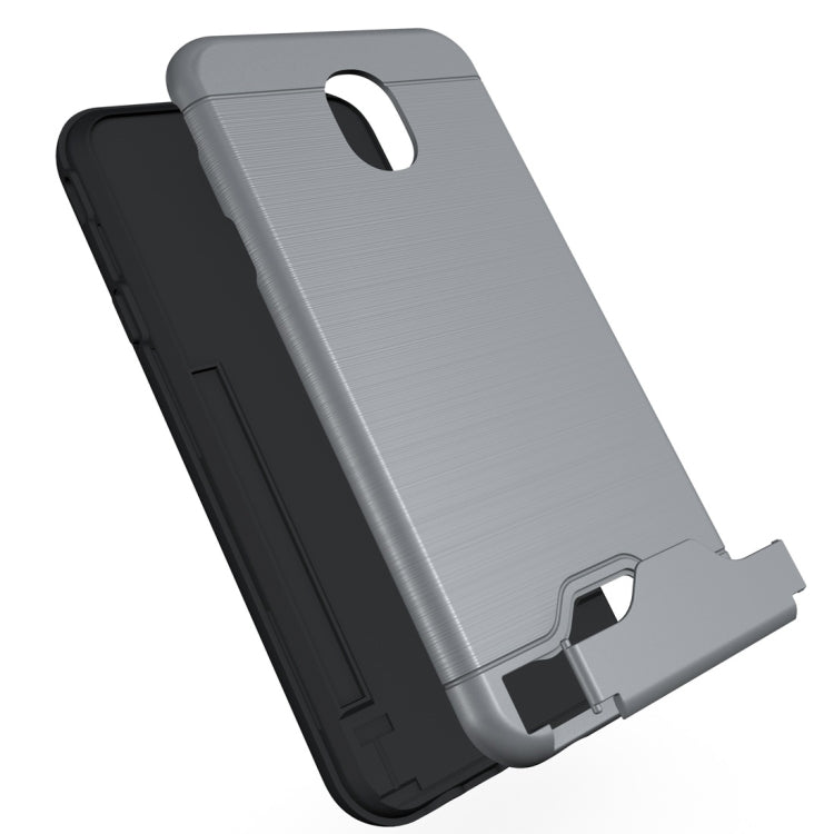Brushed Texture Case for Galaxy J7 (2018), with Holder & Card Slot