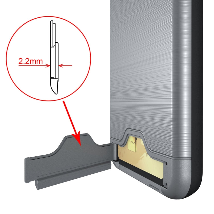 Brushed Texture Case for Galaxy J7 (2018), with Holder & Card Slot