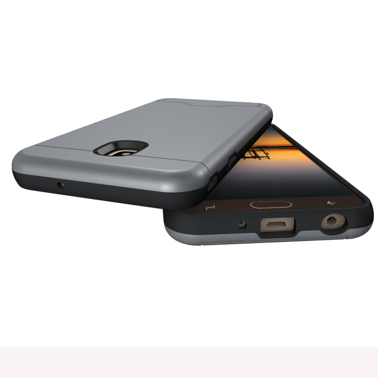 Brushed Texture Case for Galaxy J7 (2018), with Holder & Card Slot