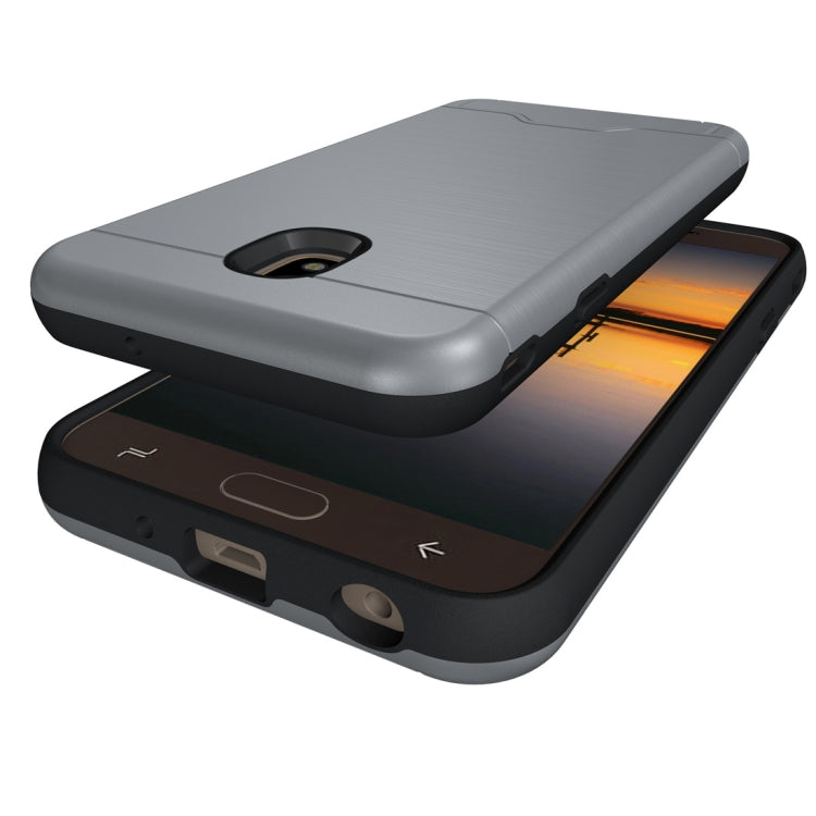 Brushed Texture Case for Galaxy J7 (2018), with Holder & Card Slot