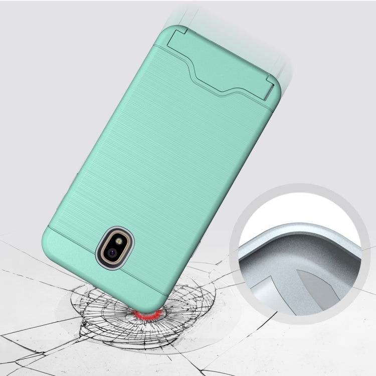 Brushed Texture Case for Galaxy J7 (2018), with Holder & Card Slot