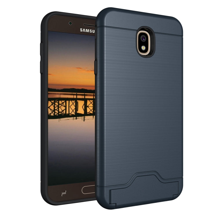 Brushed Texture Case for Galaxy J7 (2018), with Holder & Card Slot