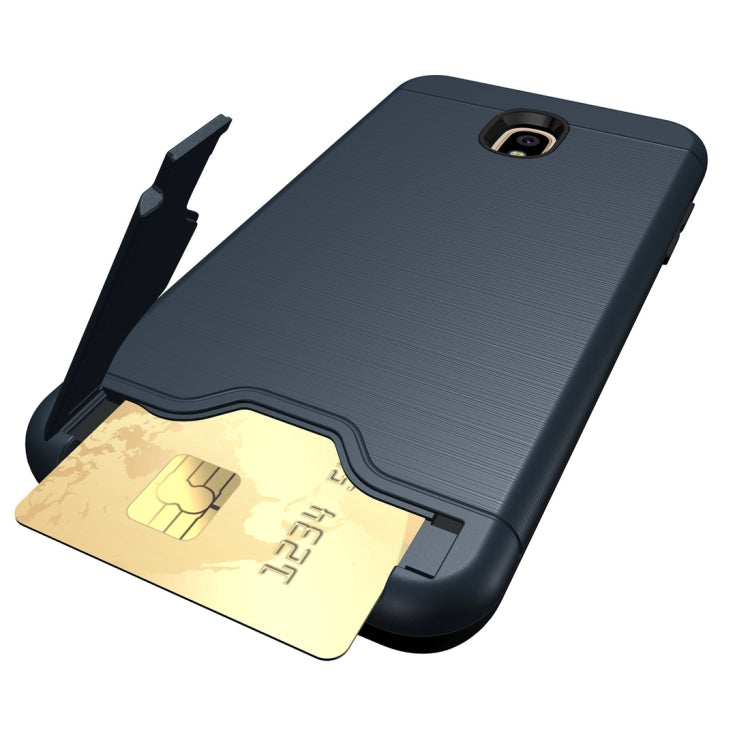 Brushed Texture Case for Galaxy J7 (2018), with Holder & Card Slot