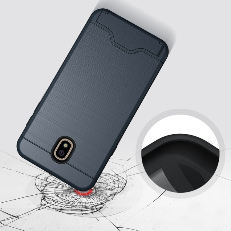 Brushed Texture Case for Galaxy J7 (2018), with Holder & Card Slot