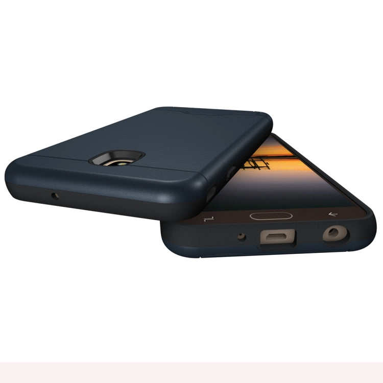 Brushed Texture Case for Galaxy J7 (2018), with Holder & Card Slot
