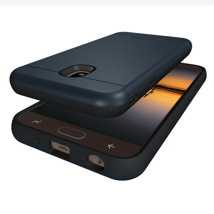 Brushed Texture Case for Galaxy J7 (2018), with Holder & Card Slot