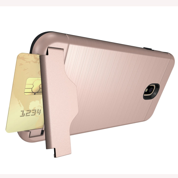 Brushed Texture Case for Galaxy J7 (2018), with Holder & Card Slot
