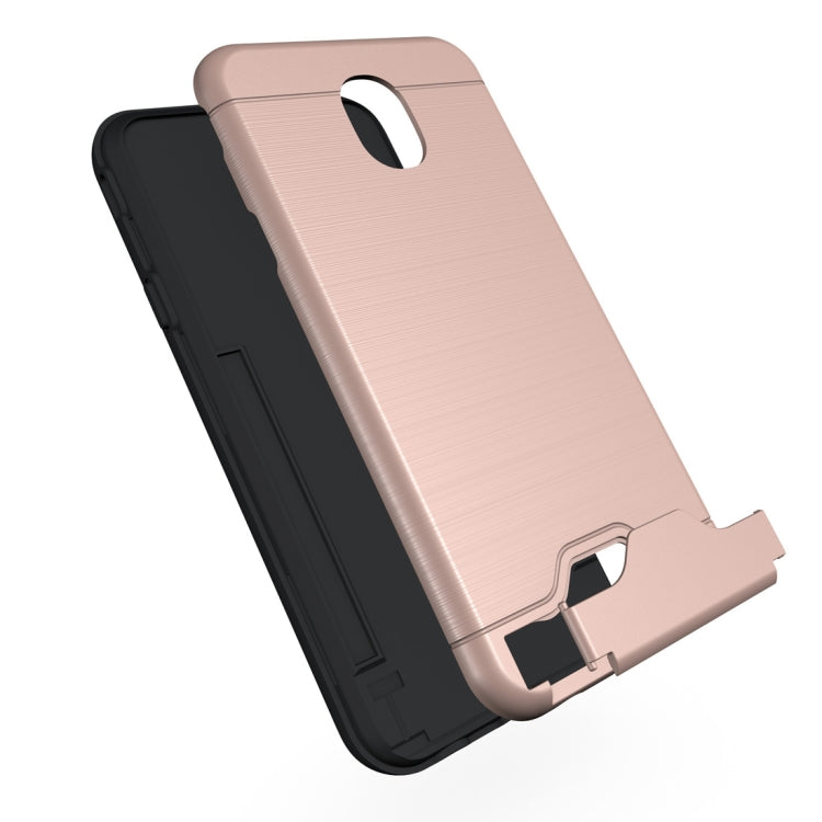 Brushed Texture Case for Galaxy J7 (2018), with Holder & Card Slot