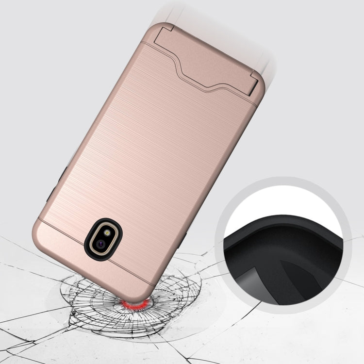 Brushed Texture Case for Galaxy J7 (2018), with Holder & Card Slot