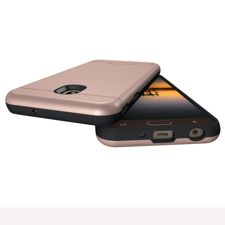 Brushed Texture Case for Galaxy J7 (2018), with Holder & Card Slot