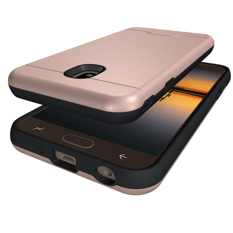 Brushed Texture Case for Galaxy J7 (2018), with Holder & Card Slot