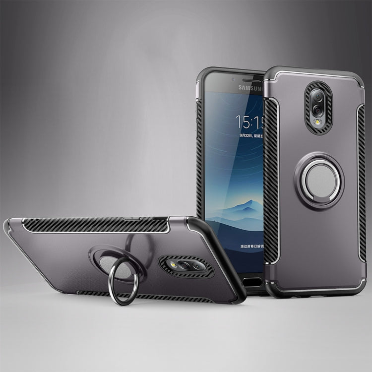 Magnetic 360 Degree Rotation Ring Armor Protective Case for Galaxy C8 / J7 Plus