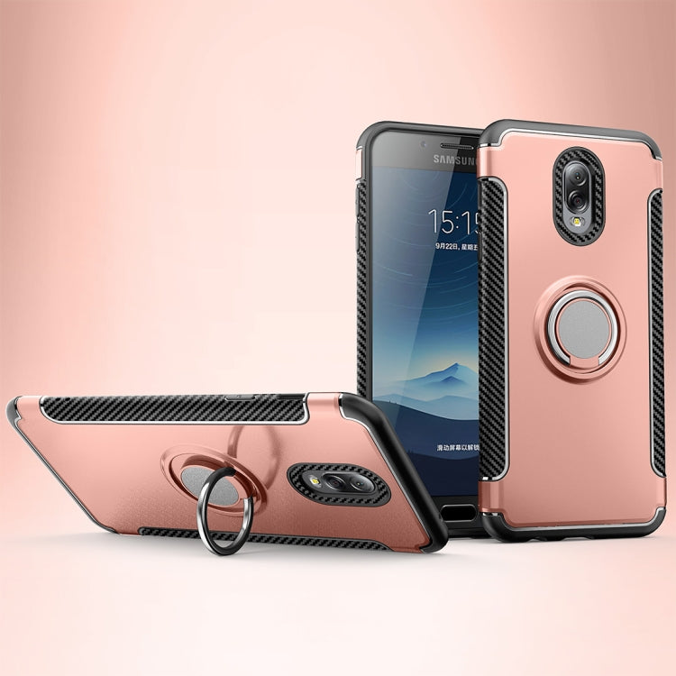 Magnetic 360 Degree Rotation Ring Armor Protective Case for Galaxy C8 / J7 Plus