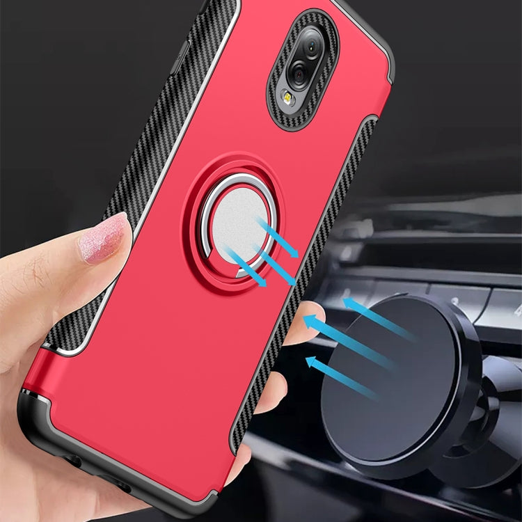 Magnetic 360 Degree Rotation Ring Armor Protective Case for Galaxy C8 / J7 Plus