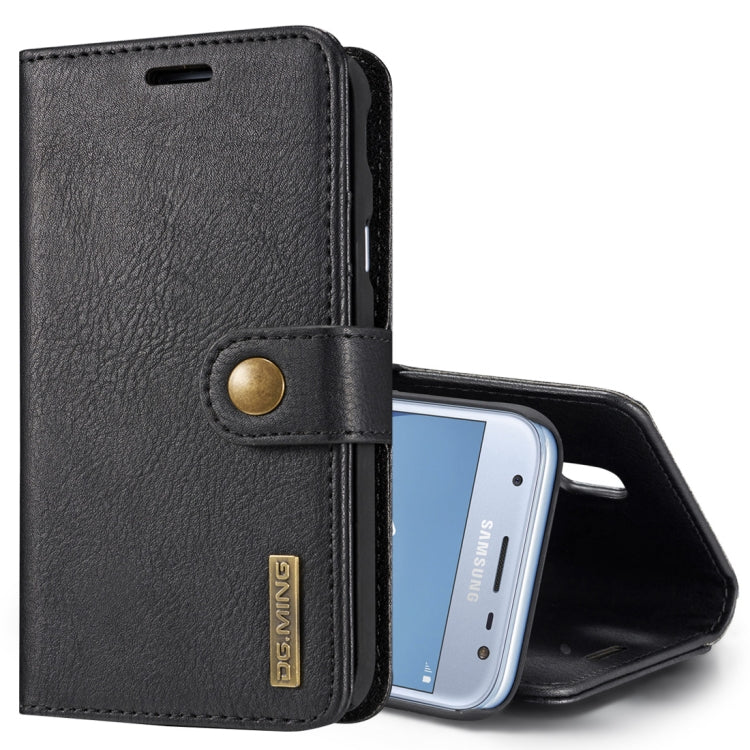 DG.MING for Galaxy J7 (2017) / J730 (EU Version) Crazy Horse Texture Horizontal Flip Detachable Magnetic Protective Case with Holder & Card Slots & Wallet