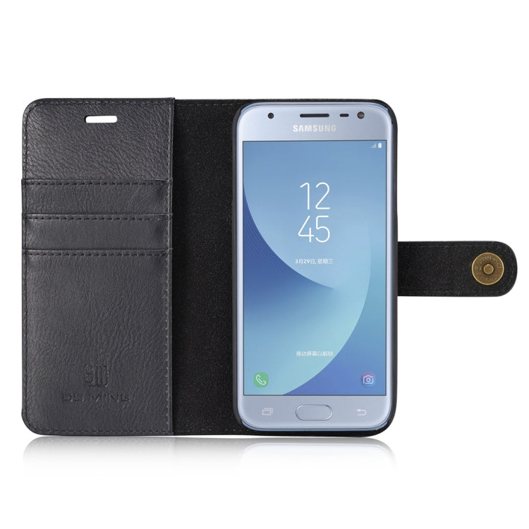 DG.MING for Galaxy J7 (2017) / J730 (EU Version) Crazy Horse Texture Horizontal Flip Detachable Magnetic Protective Case with Holder & Card Slots & Wallet