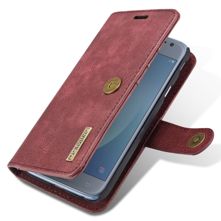 DG.MING for Galaxy J7 (2017) / J730 (EU Version) Crazy Horse Texture Horizontal Flip Detachable Magnetic Protective Case with Holder & Card Slots & Wallet