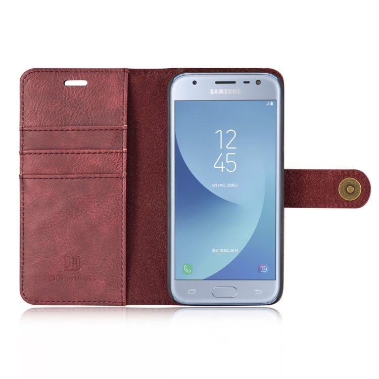 DG.MING for Galaxy J7 (2017) / J730 (EU Version) Crazy Horse Texture Horizontal Flip Detachable Magnetic Protective Case with Holder & Card Slots & Wallet