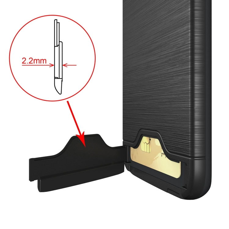 For Galaxy S7 Edge / G935 Brushed Texture Separable TPU + PC Combination Back Case with Card Slot & Holder