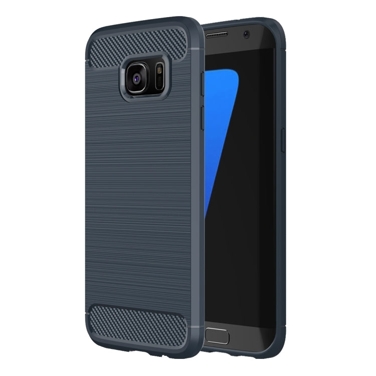For Galaxy S7 Edge / G935 Brushed Texture Fiber TPU Rugged Armor Protective Case