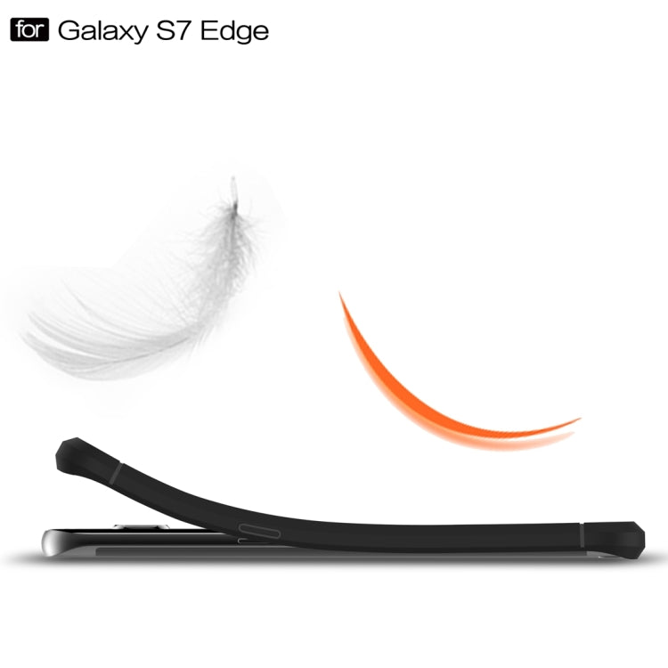 For Galaxy S7 Edge / G935 Brushed Texture Fiber TPU Rugged Armor Protective Case