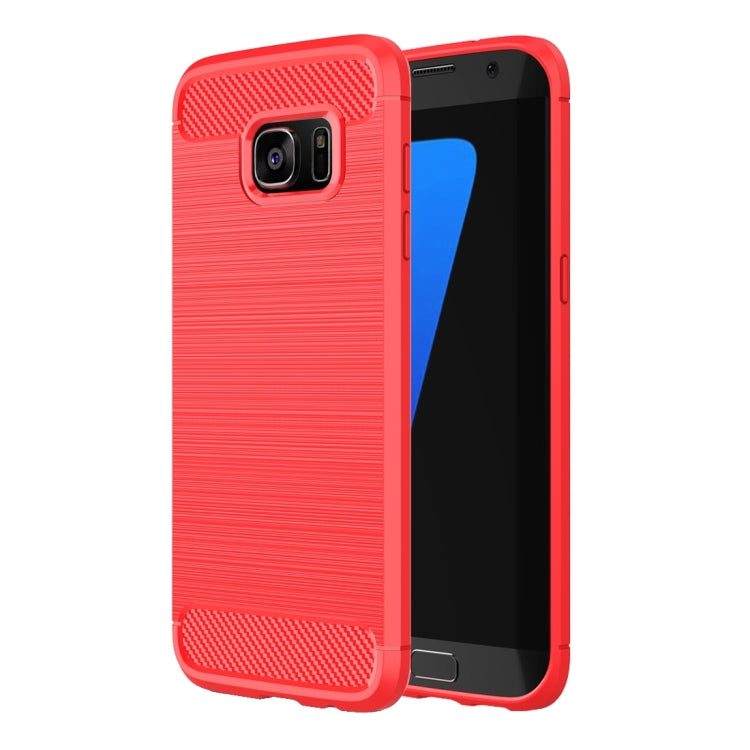 For Galaxy S7 Edge / G935 Brushed Texture Fiber TPU Rugged Armor Protective Case