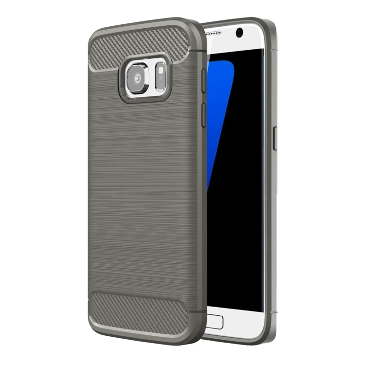 For Galaxy S7 / G930 Brushed Texture Fiber TPU Rugged Armor Protective Case