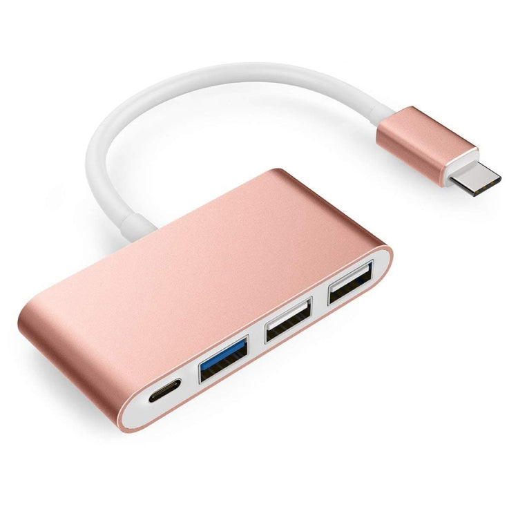 Type C to Type C and USB 3.0 USB 2.0 Port HUB Adapter for New MacBook Pro with Touch Bar(Rose Gold)