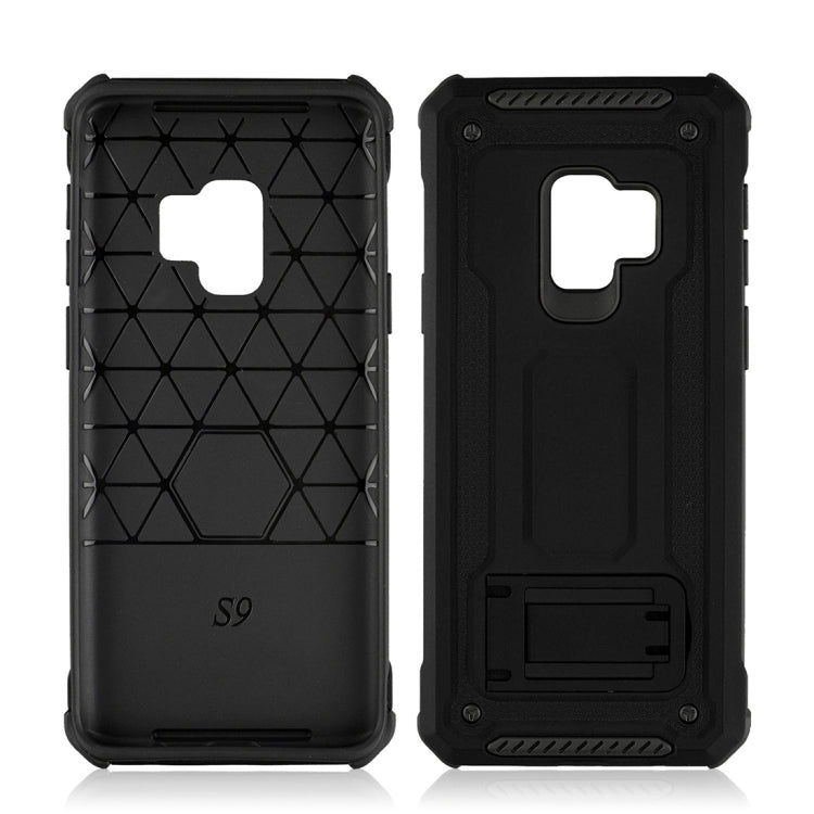 For Galaxy S9 Ultra-thin Frosted Shockproof TPU + PC Protective Back Case with Holder